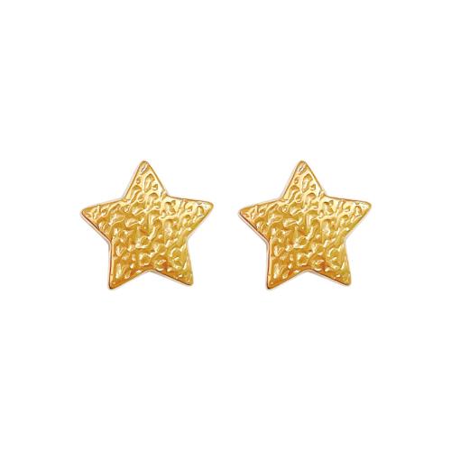 Stainless Steel Stud Earring, 304 Stainless Steel, Star, Vacuum Ion Plating, fashion jewelry & for woman, golden [