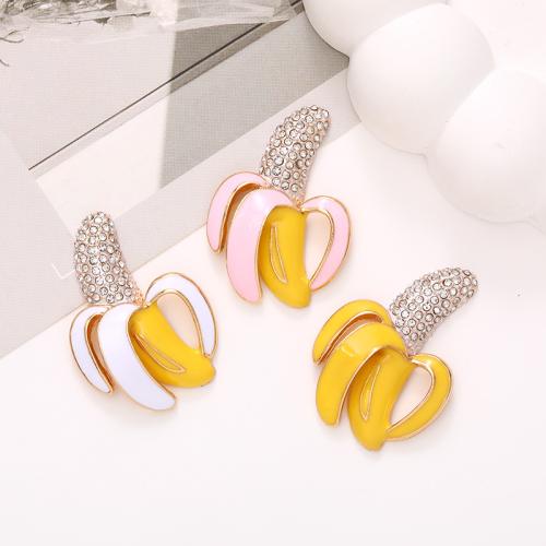 Hair Band Findings, Zinc Alloy, Banana, plated, fashion jewelry & enamel & with rhinestone [