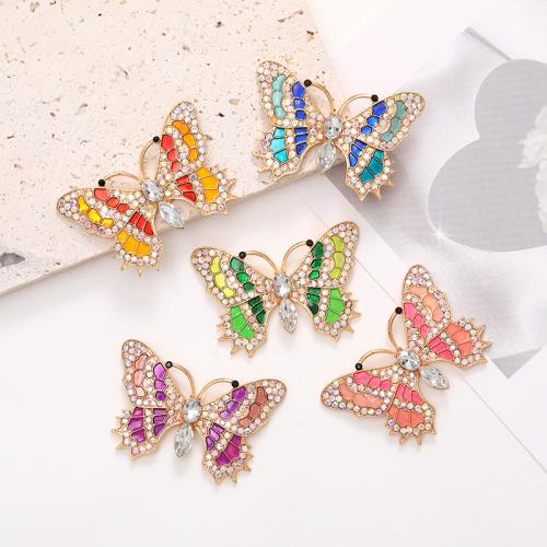 Hair Band Findings, Zinc Alloy, Butterfly, plated, fashion jewelry & enamel & with rhinestone [