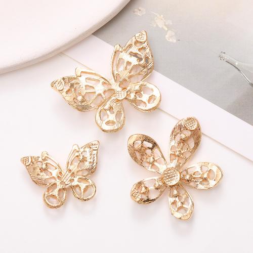 Hair Band Findings, Zinc Alloy, with Plastic Pearl, plated, fashion jewelry & with rhinestone, golden [