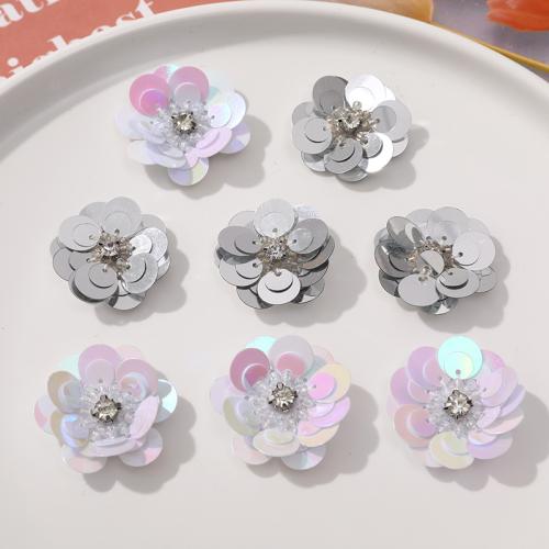 Accessoire de cheveux résultats bricolage, Paillettes, fleur, DIY & avec strass, plus de couleurs à choisir, 30mm, Vendu par PC[