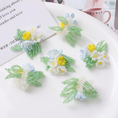 Accessoire de cheveux résultats bricolage, Seedbead, fleur, DIY, vert Vendu par PC[