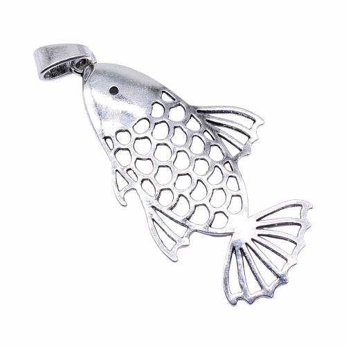 Zinc Alloy Animal Pendants, Fish, antique silver color plated, vintage & fashion jewelry & DIY & hollow 