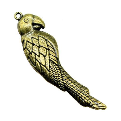 Zinc Alloy Animal Pendants, Parrot, plated, vintage & fashion jewelry & DIY 