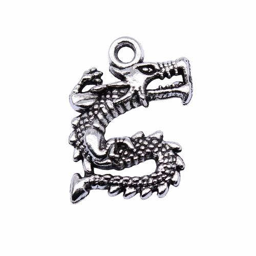 Zinc Alloy Animal Pendants, Dragon, antique silver color plated, vintage & fashion jewelry & DIY 