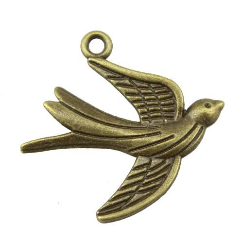 Zinc Alloy Animal Pendants, Bird, plated, vintage & fashion jewelry & DIY 