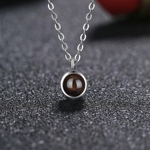 925 Sterling Silver Miniature Projection Necklace, fashion jewelry & for woman Approx 45 cm [