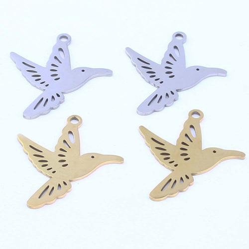 Stainless Steel Animal Pendants, 304 Stainless Steel, Bird, plated, DIY 