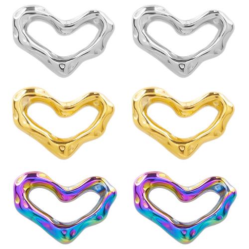 Stainless Steel Heart Pendants, 304 Stainless Steel, Vacuum Ion Plating, fashion jewelry & DIY & hollow [