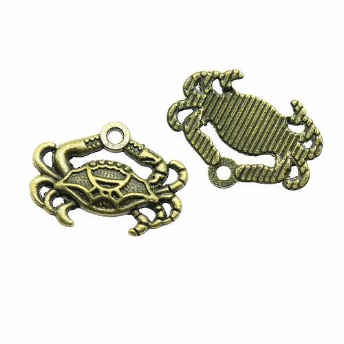 Zinc Alloy Animal Pendants, Crab, antique bronze color plated, vintage & fashion jewelry & DIY 