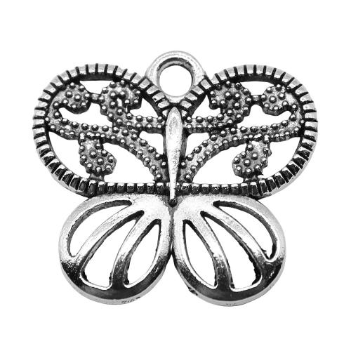 Zinc Alloy Animal Pendants, Butterfly, antique silver color plated, vintage & fashion jewelry & DIY & hollow 