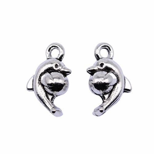 Zinc Alloy Animal Pendants, Dolphin, antique silver color plated, vintage & fashion jewelry & DIY 