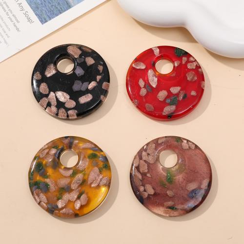 Lampwork Pendants, Flat Round, fashion jewelry & DIY 50mm [