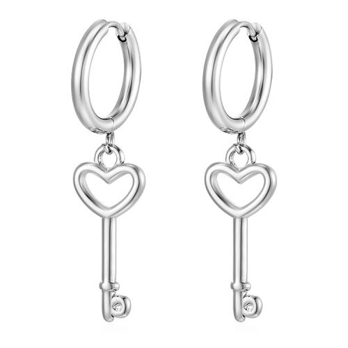 Huggie Hoop Drop Earring, 304 Stainless Steel, plated & for woman cm 