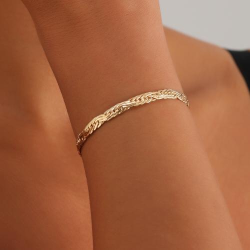 Bracelets En alliage de zinc, Placage de couleur d'or, pour femme, Vendu par PC[