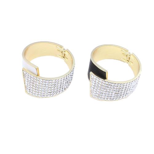 Rhinestone Zinc Alloy Bangle, with Iron, plated, fashion jewelry & with rhinestone [