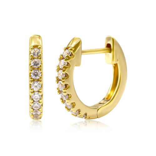 Cubic Zirconia Micro Pave Brass Earring, plated, micro pave cubic zirconia & for woman 