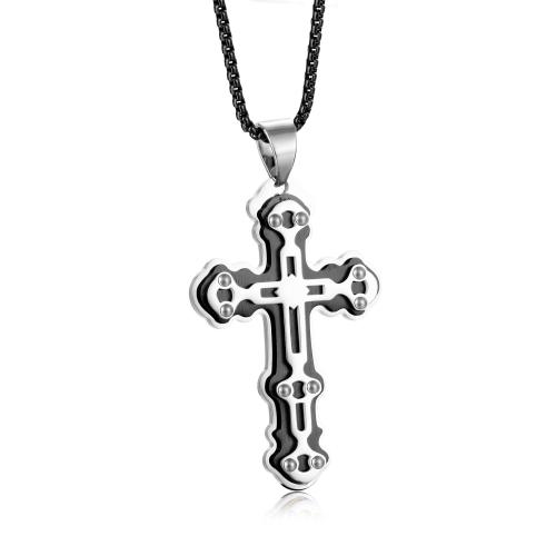 Stainless Steel Cross Pendants, 304 Stainless Steel, plated 