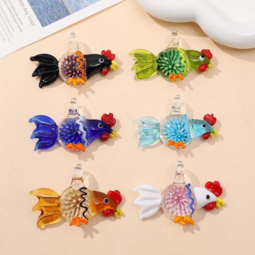 Animal Lampwork Pendants, Cock, fashion jewelry & DIY [