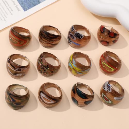 Anillos de Cristal de Murano, Joyería & unisexo, más colores para la opción, 25mm, diámetro interior:aproximado 18mm, 12PCs/Caja, Vendido por Caja[