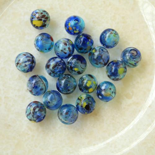 Plaqué Perles de verre, Rond, bijoux de mode & DIY, couleurs mélangées, 14mm, Vendu par PC