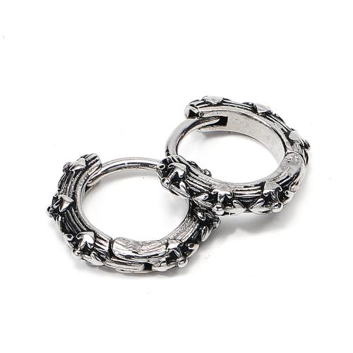 Mens acier inoxydable Hoop boucles d'oreilles, Acier inoxydable 304, bijoux de mode & unisexe, couleur originale Vendu par PC