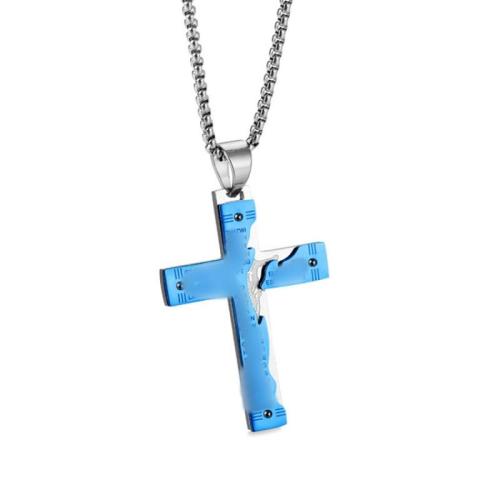 Stainless Steel Cross Pendants, 304 Stainless Steel, plated 