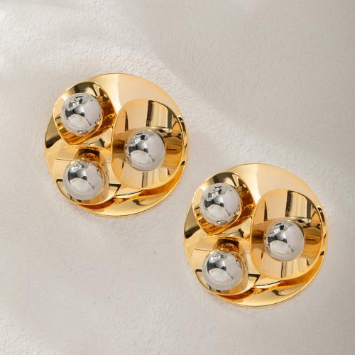 Brass Stud Earring, fashion jewelry & for woman 40mm 