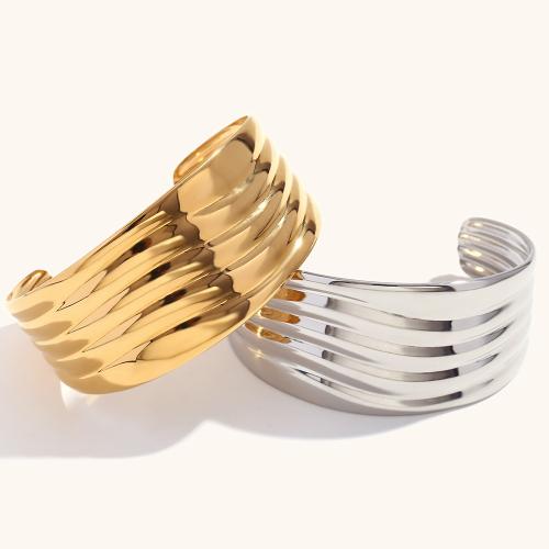 Stainless Steel Cuff Bangle, 304 Stainless Steel, Vacuum Ion Plating, fashion jewelry & for woman Inner Approx 62.6mm [