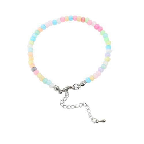 Zinc Alloy Resin Bracelets, with Resin, with 5.2cm extender chain, handmade, fashion jewelry & for woman, multi-colored cm [