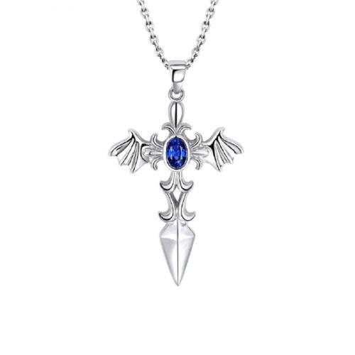 Zinc Alloy Cubic Zirconia Necklace, plated, Unisex & micro pave cubic zirconia, platinum color Approx 51-60 cm [