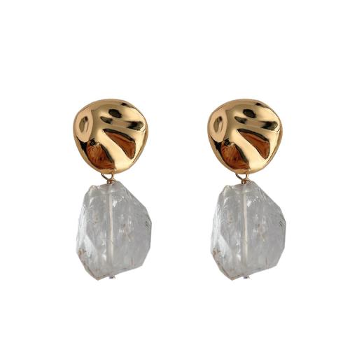 Gemstone Drop Earring, Zinc Alloy, with Natural Stone, fashion jewelry & for woman, white [