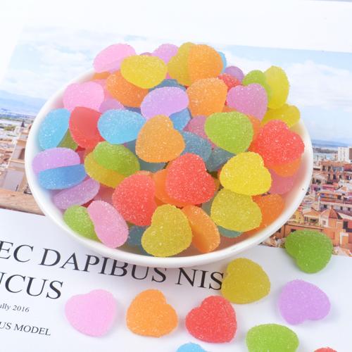 Fornitura de pasador de pelo, resina, Corazón, barniz de secado al horno, multifuncional & Bricolaje, más colores para la opción, 17x17mm, 10PCs/Bolsa, Vendido por Bolsa