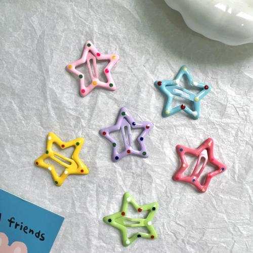 Children Hair Clip, Iron, Star, stoving varnish, for children [