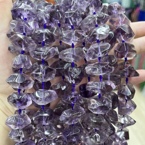 Natural Amethyst Beads, Nuggets, fashion jewelry & DIY, purple, Length about 12-22mm Approx 38 cm [