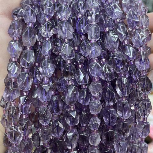 Natural Amethyst Beads, Nuggets, fashion jewelry & DIY, purple, Length about 8-12mm Approx 38 cm [