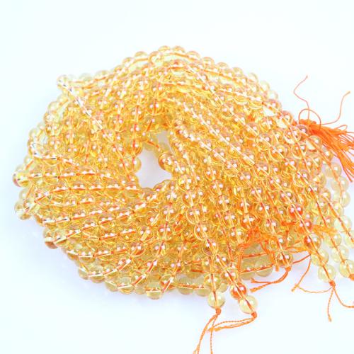 Natural Citrine Beads, Round, fashion jewelry & DIY yellow Approx 38 cm 