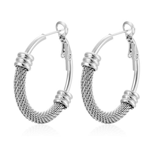 Stainless Steel Hoop Earring, 304 Stainless Steel, Donut, Vacuum Ion Plating, fashion jewelry & for woman 