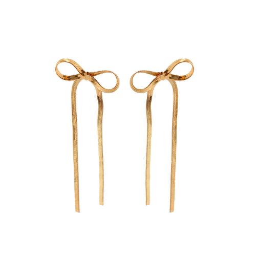 Brass Stud Earring, Bowknot, fashion jewelry & for woman 