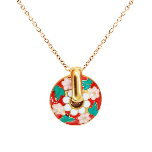 Collier de bijoux de titane, Acier titane, avec 5cm chaînes de rallonge, Plaqué or 18K, bijoux de mode & styles différents pour le choix & pour femme, plus de couleurs à choisir Environ 40 cm, Vendu par PC