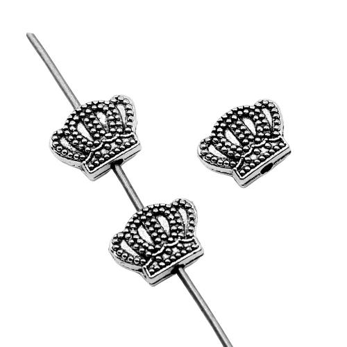 Zinc Alloy Flat Beads, Crown, antique silver color plated, vintage & fashion jewelry & DIY [