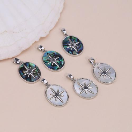 Zinc Alloy Shell Pendants, silver color plated, DIY 