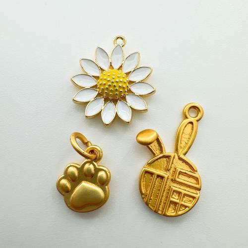 Enamel Brass Pendants, gold color plated, DIY 