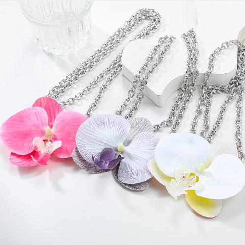 Zinc Alloy Necklace, with Plastic, Flower, fashion jewelry & for woman .2 cm 