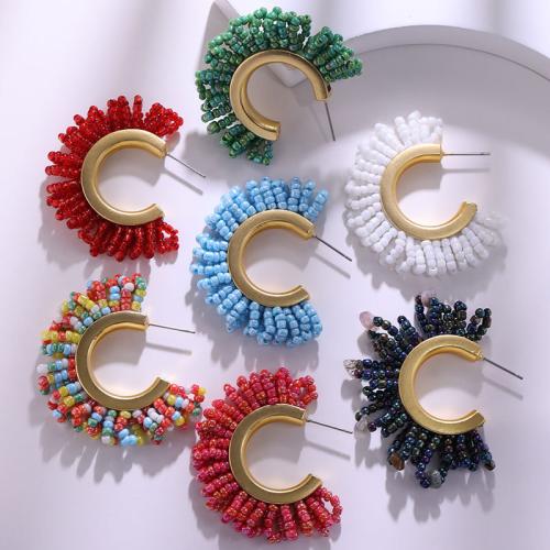 Glass Seed Beads Earring, Zinc Alloy, with Seedbead, fashion jewelry & for woman 