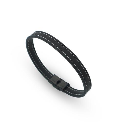 Cordón de lana pulsera, Cuero, Joyería & para hombre, Negro, longitud:aproximado 27 cm, Vendido por UD