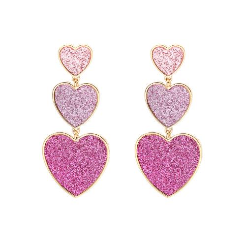 Boucle d'oreille goutte Zinc Alloy, alliage de zinc, coeur, bijoux de mode & pour femme Vendu par paire[