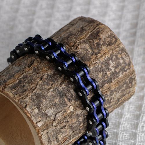 Stainless Steel Chain Bracelets, 304 Stainless Steel, Vacuum Ion Plating, fashion jewelry & for man 12mm Approx 21 cm [