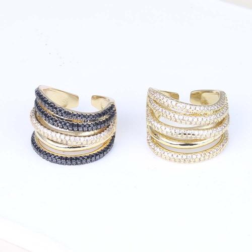 Cubic Zirconia Micro Pave Brass Finger Ring, gold color plated, micro pave cubic zirconia & for woman 