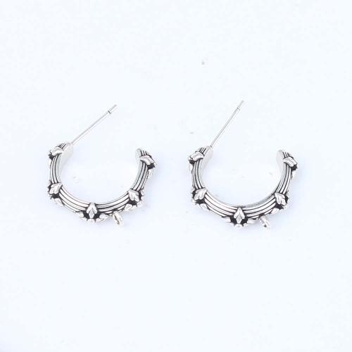 Brass Stud Earring, silver color plated, for woman 